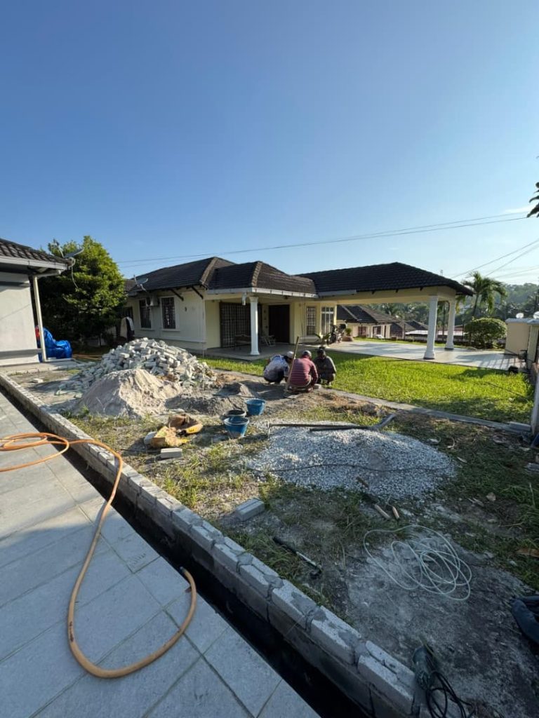 Brickwork & Concrete Floor for Parking Area before renovation